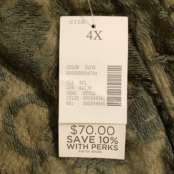 NWT Catherines Olive lined Lace skirt PLUS sz 4X - Picture 6 of 7